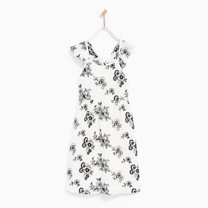 Zara girls floral print dress with cross straps